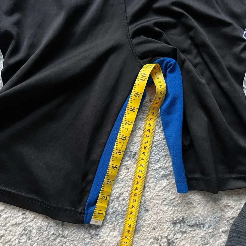 AND1 Basketball Shorts Mens Small Black Blue Athletic Mesh Gym Shorts READ Flaw